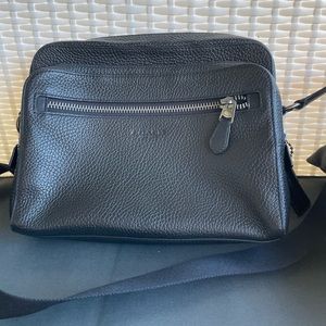 Coach: Black Leather Camera Bag Large